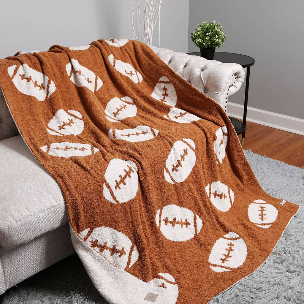 Football Patterned Throw Blanket - The Edit LLC