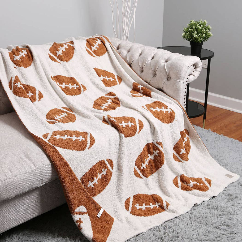 Football Patterned Throw Blanket - The Edit LLC