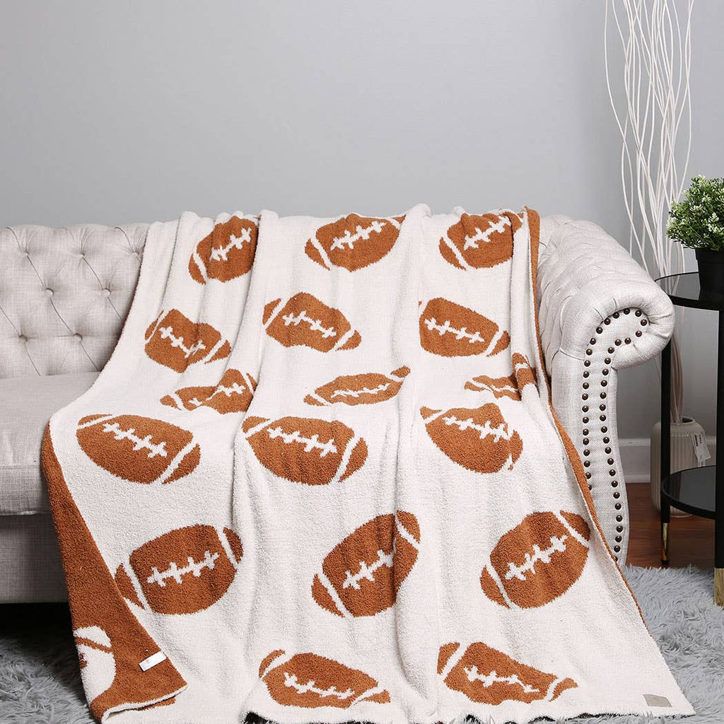 Football Patterned Throw Blanket - The Edit LLC