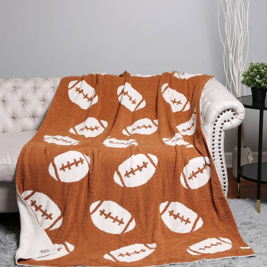 Football Patterned Throw Blanket - The Edit LLC