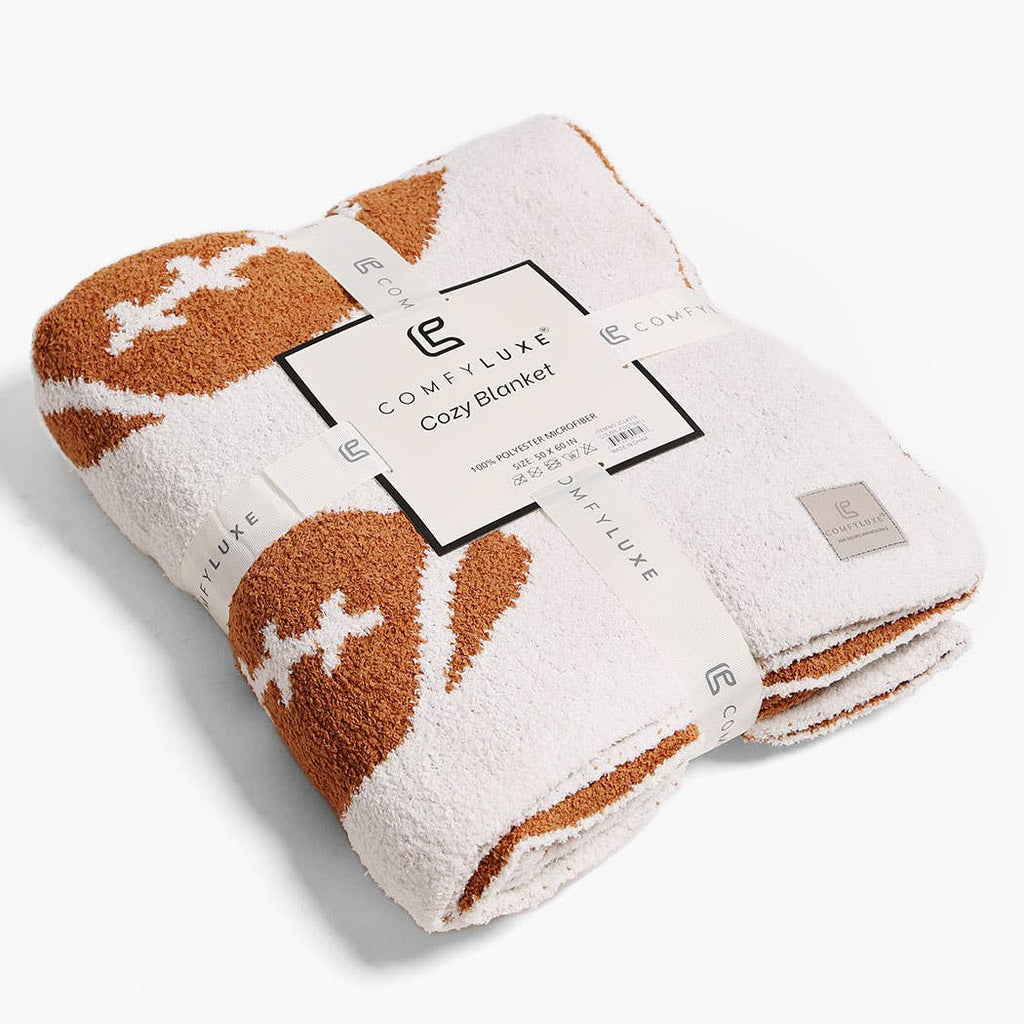 Football Patterned Throw Blanket - The Edit LLC