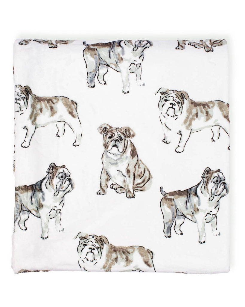 Forever Bulldog Throw White/Multi 50x60 - The Edit LLC