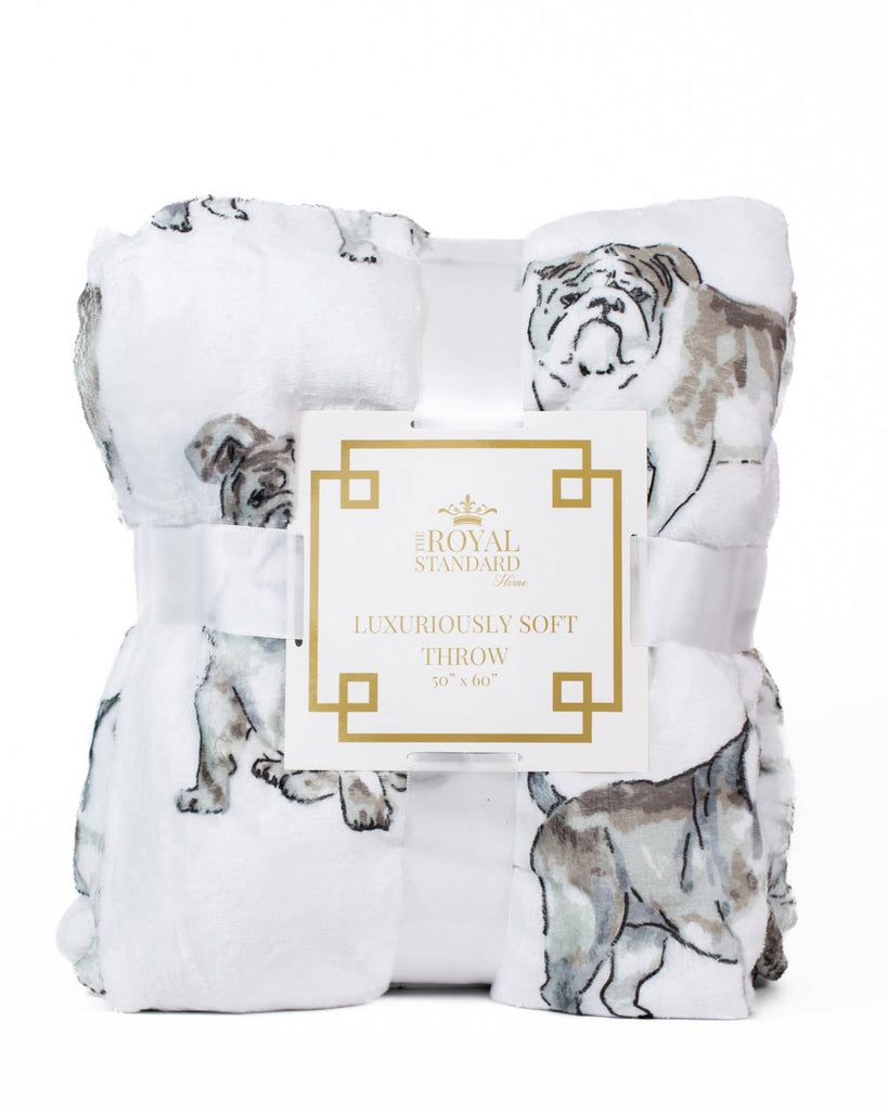 Forever Bulldog Throw White/Multi 50x60 - The Edit LLC