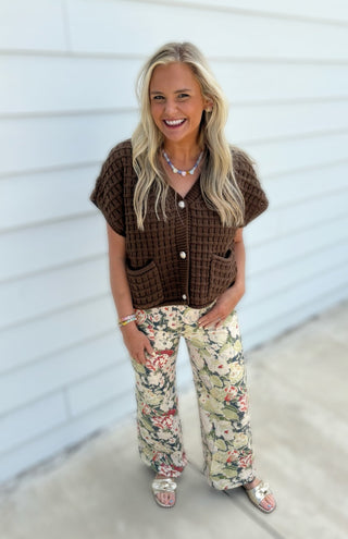 Front and Back Pocket Floral Print Pants - The Edit LLC