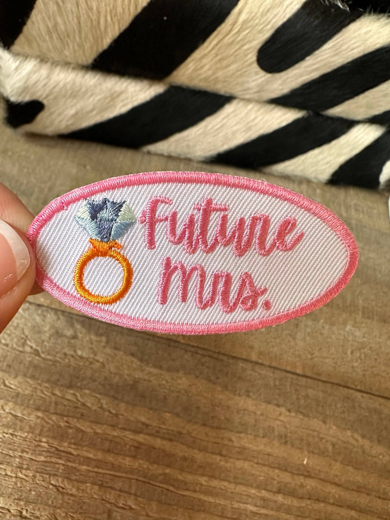 Future Mrs w/ring Iron on Patch, bridal iron on trucker - The Edit LLC