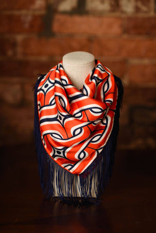 Game Day Fringe Scarf: Maroon and Black - The Edit LLC