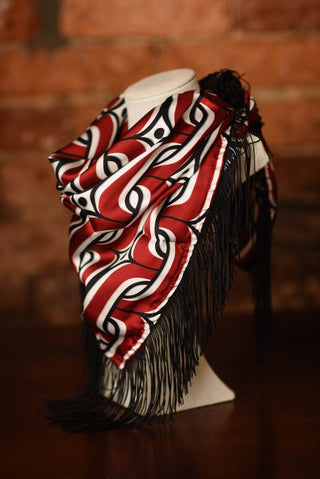 Game Day Fringe Scarf: Maroon and Black - The Edit LLC