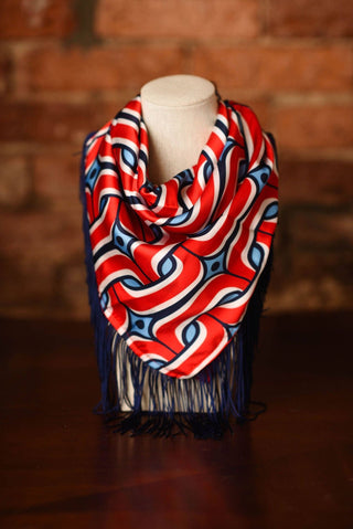 Game Day Fringe Scarf: Orange and Navy - The Edit LLC