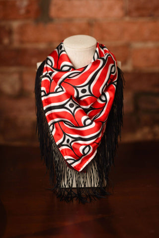 Game Day Fringe Scarf: Orange and Navy - The Edit LLC