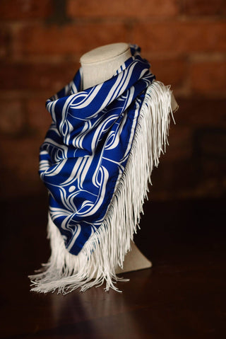 Game Day Fringe Scarf: Orange and Navy - The Edit LLC