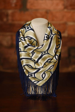 Game Day Fringe Scarf: Orange and Navy - The Edit LLC