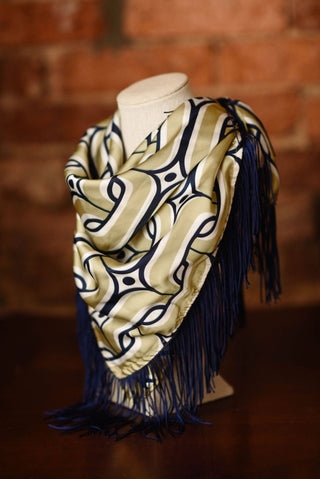 Game Day Fringe Scarf: Orange and Navy - The Edit LLC