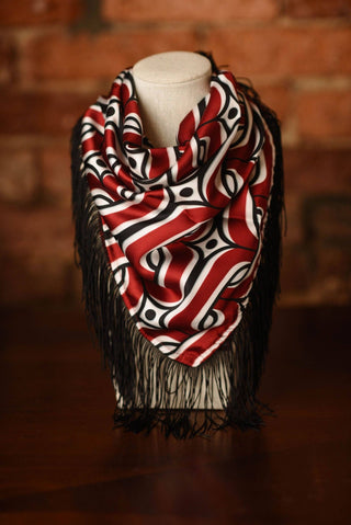 Game Day Fringe Scarf: Orange and Navy - The Edit LLC