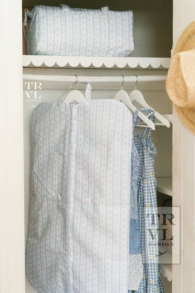 Garment Bag - Ribbon Floral Blue *New!: Ribbon Floral Blue - The Edit LLC