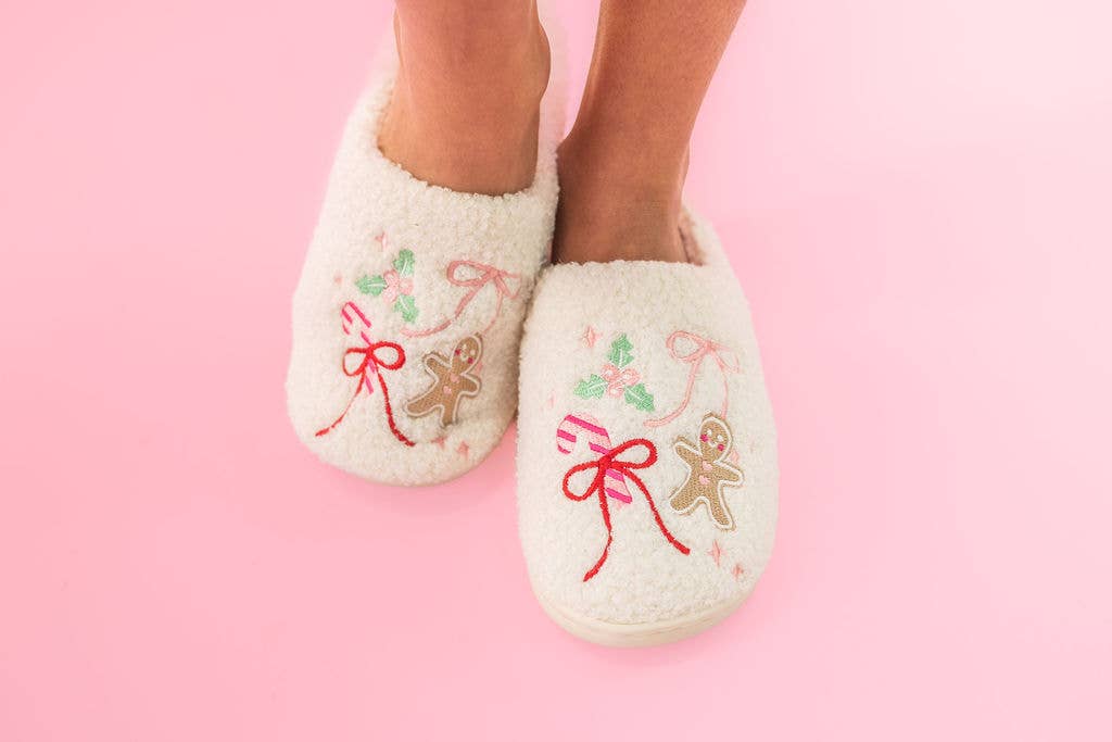 Gingerbread Bows - Christmas Sweets Slippers - The Edit LLC