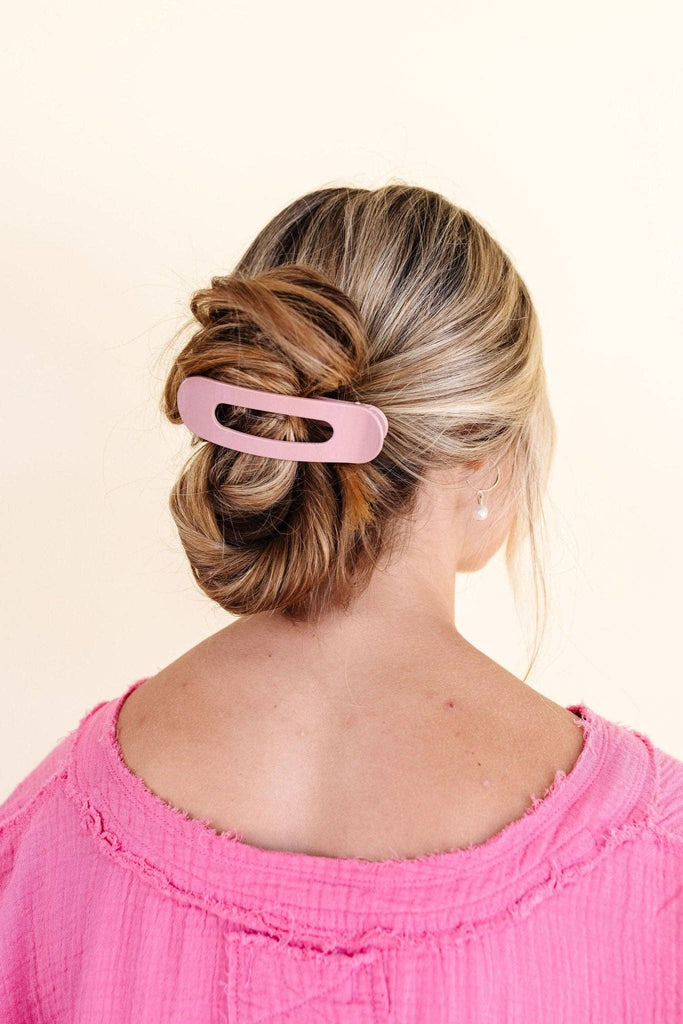 Glossy Flat Claw Clip - Multiple Colors: Glossy Rose Pink - The Edit LLC