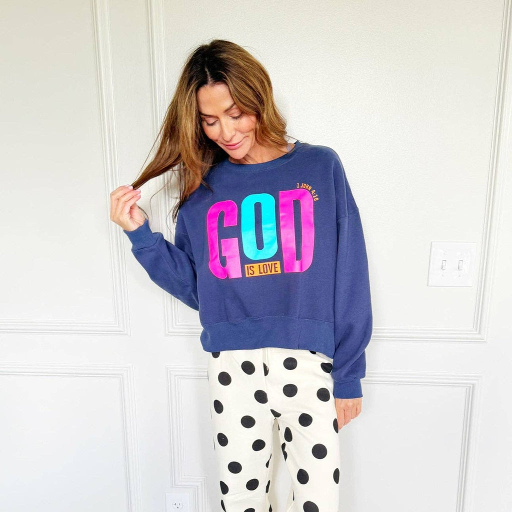 God Is Love Crop Sweatshirt - The Edit LLC