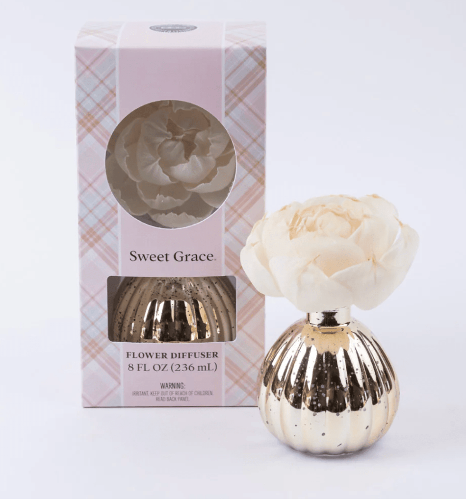 Gold Sweet Grace flower Diffuser - The Edit LLC