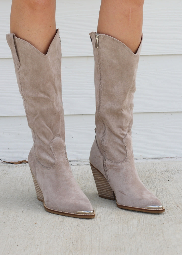 Grey CHEYENNE MODERN COWBOY BOOTS - The Edit LLC