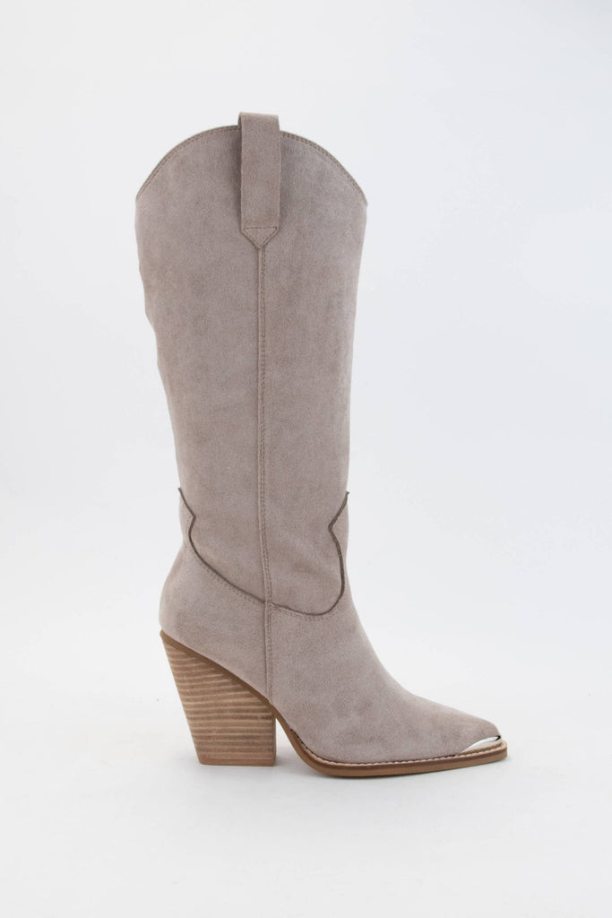 Grey CHEYENNE MODERN COWBOY BOOTS - The Edit LLC