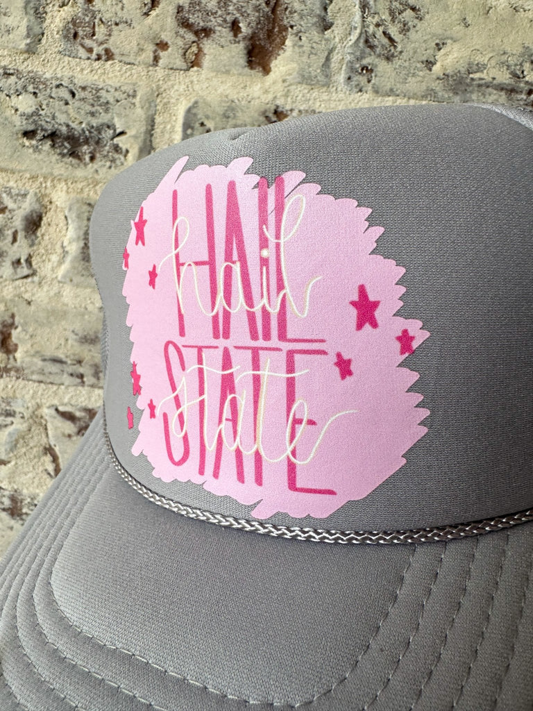 Grey Hail State Trucker Hat - The Edit LLC