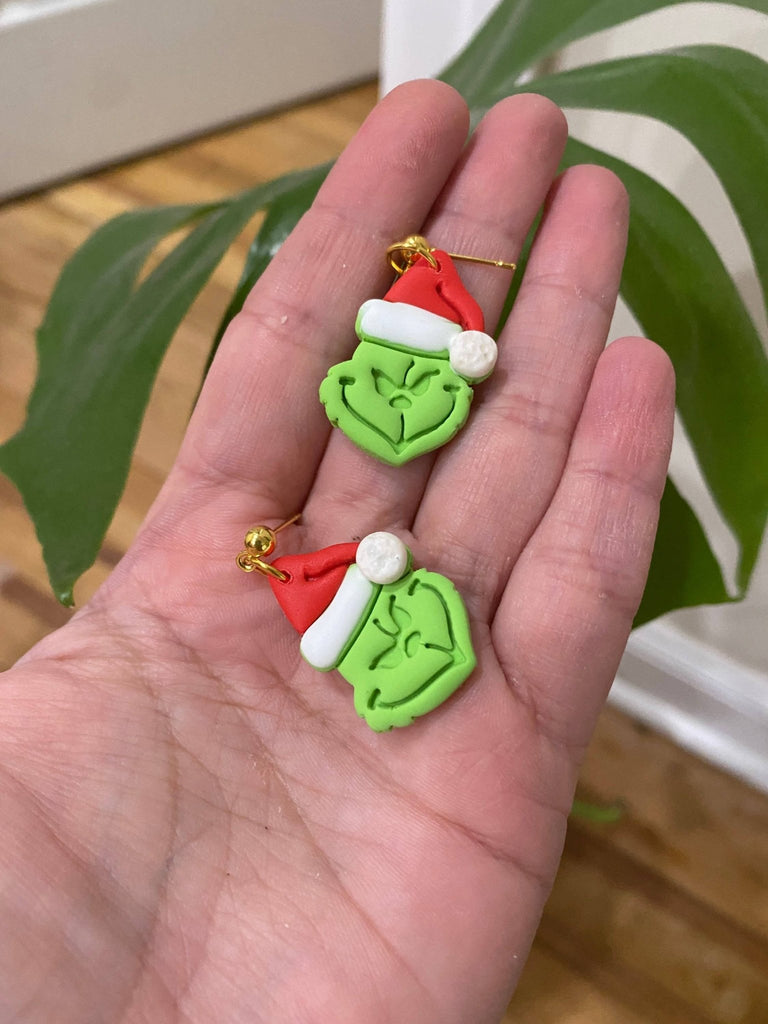 Grinch Book Jewelry Earrings | Christmas & Halloween Gift: Gold - The Edit LLC