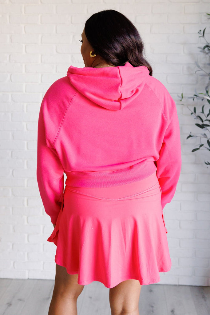 Had Me in the First Half Pullover Hoodie in Flamingo Pink - The Edit LLC