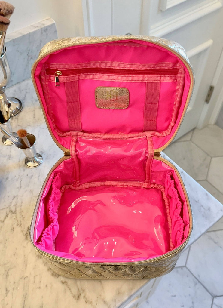 Hampton Train Case Champagne Pop: Default - The Edit LLC