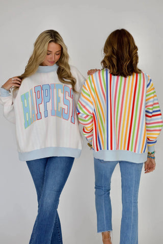 Happiest 2-Sided Mock Sweatshirt - The Edit LLC