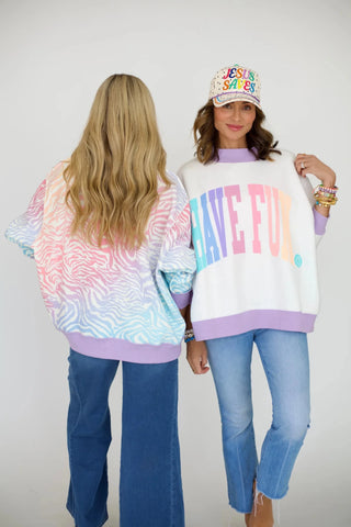 Have Fun 2-Sided Mock Sweatshirt - The Edit LLC