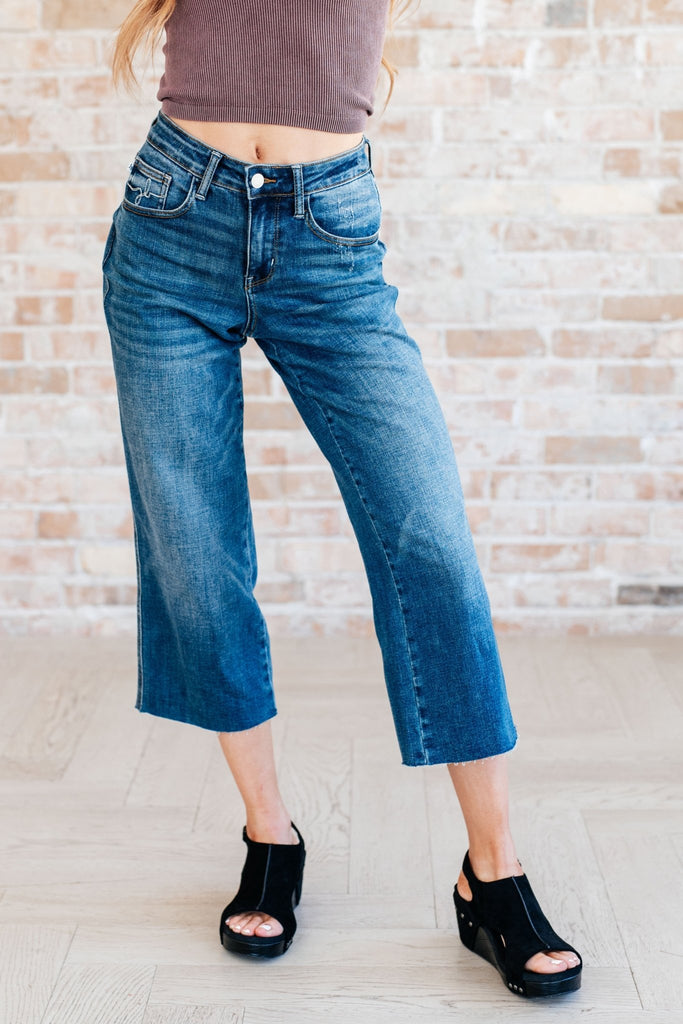 Hayes High Rise Wide Leg Crop Jeans - The Edit LLC