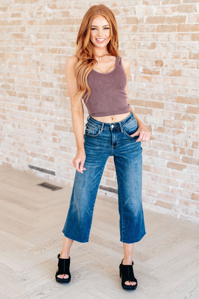 Hayes High Rise Wide Leg Crop Jeans - The Edit LLC