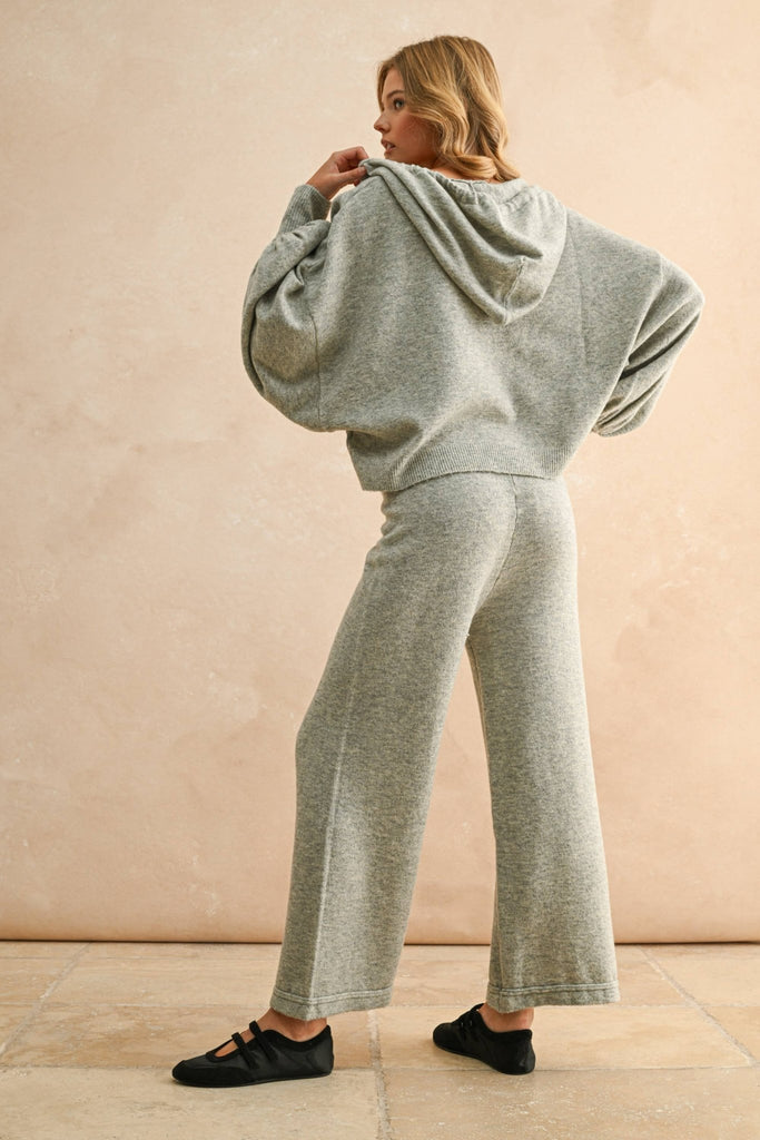 Heather Grey HODDIE PULLOVER SWEATER TOP - The Edit LLC