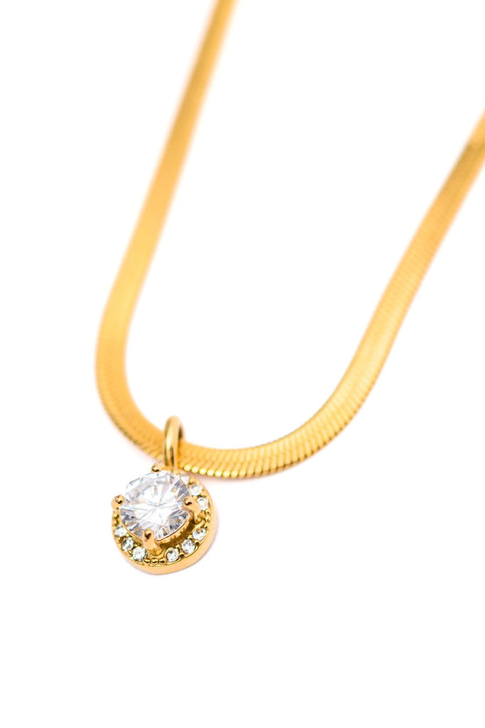 Here to Shine Gold Plated Necklace in White - The Edit LLC