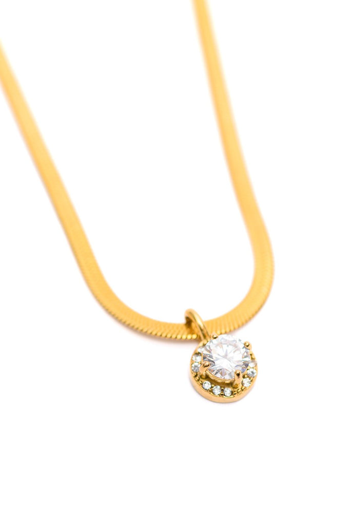 Here to Shine Gold Plated Necklace in White - The Edit LLC