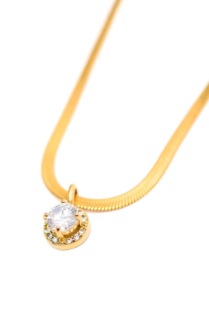 Here to Shine Gold Plated Necklace in White - The Edit LLC