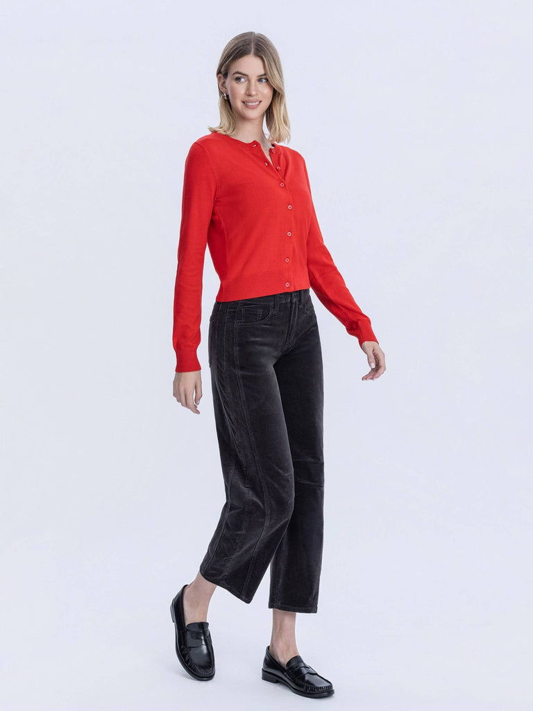 HIGH RISE DARK GRAY CORDUROY BARREL JEANS - The Edit LLC