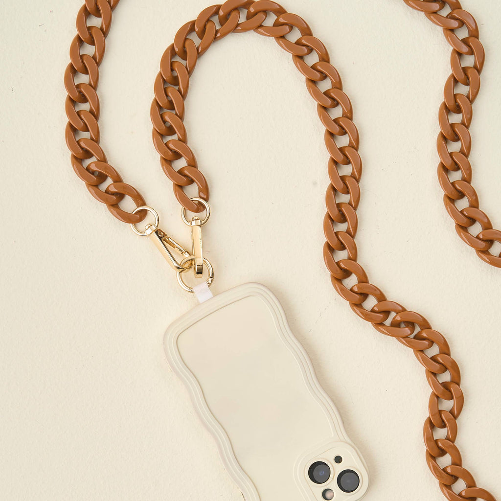 Hold the Phone Crossbody Chain - Mocha Brown - The Edit LLC