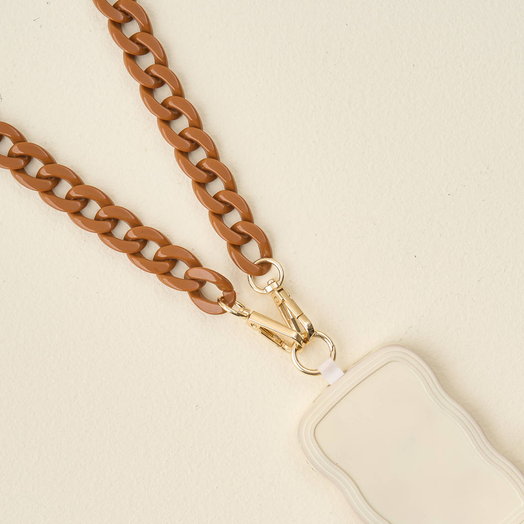 Hold the Phone Crossbody Chain - Mocha Brown - The Edit LLC