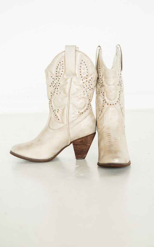 Houston Western Boots in Champagne - The Edit LLC