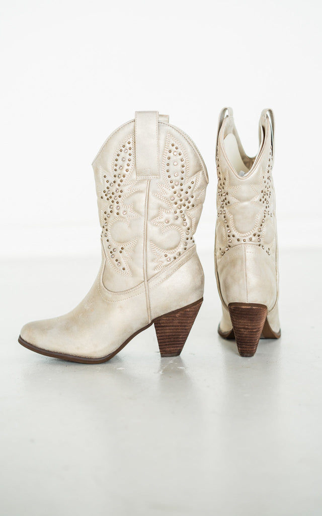 Houston Western Boots in Champagne - The Edit LLC