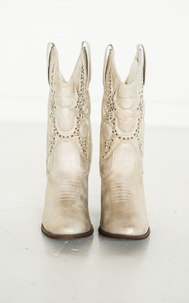 Houston Western Boots in Champagne - The Edit LLC