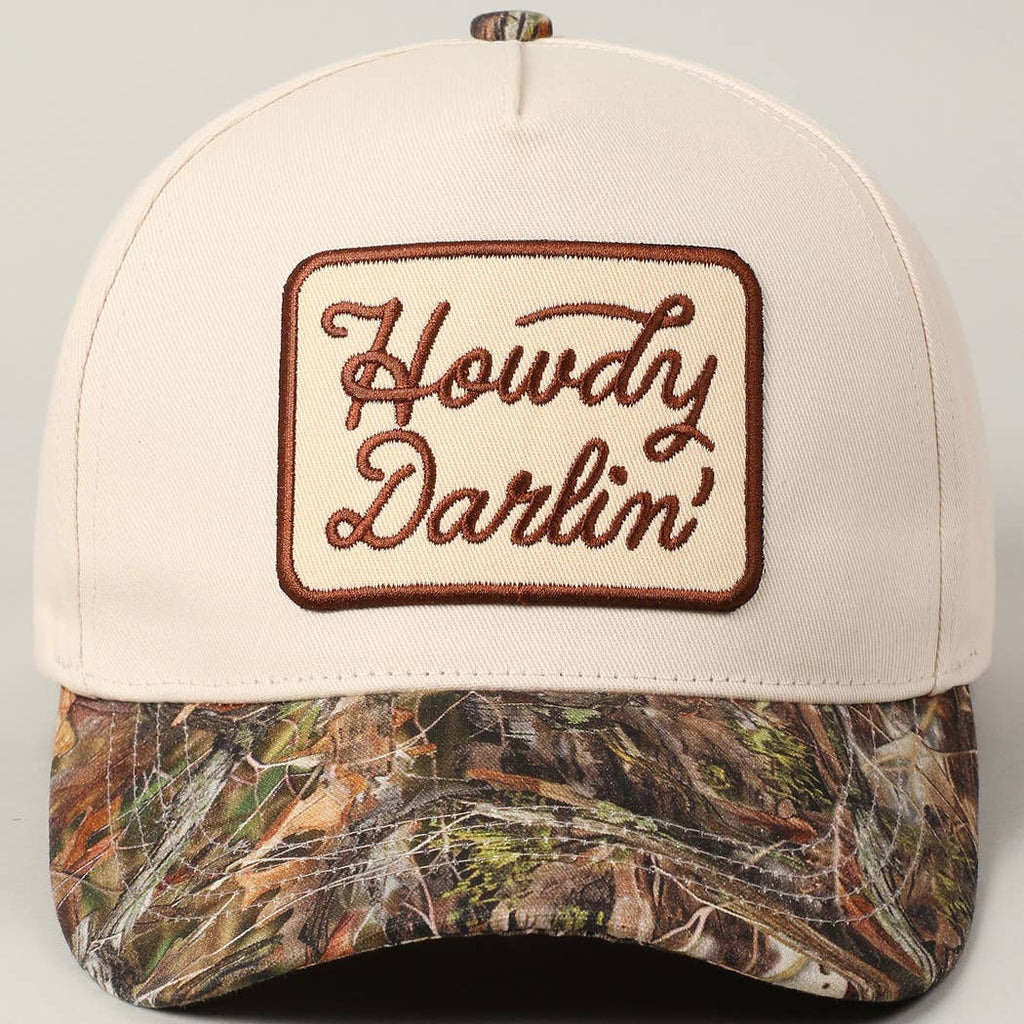 Howdy Darlin' Embroidery Patch Realtree Cap: CAMO / ONE SIZE - The Edit LLC