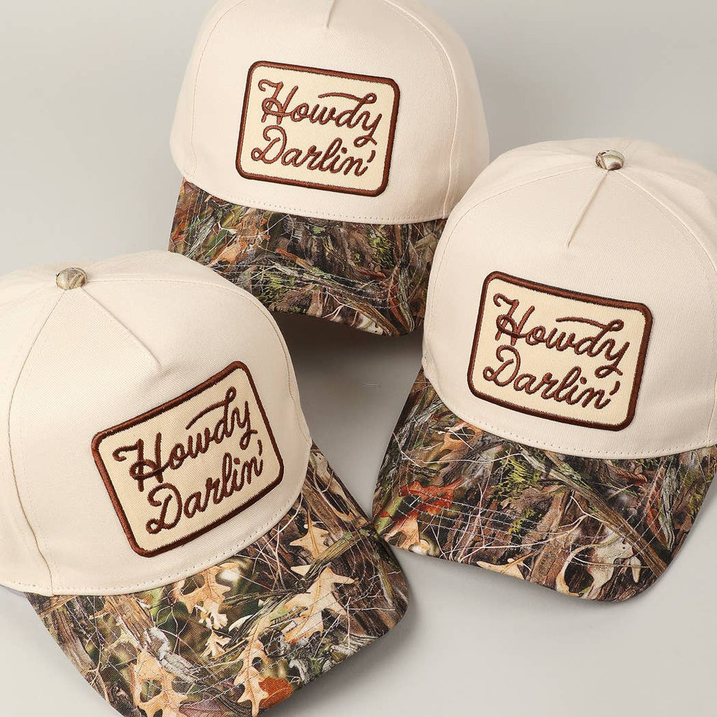 Howdy Darlin' Embroidery Patch Realtree Cap: CAMO / ONE SIZE - The Edit LLC