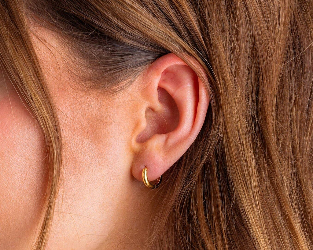 Huggie Earrings - Gold - Plated Small Hoops - Julia - The Edit LLC