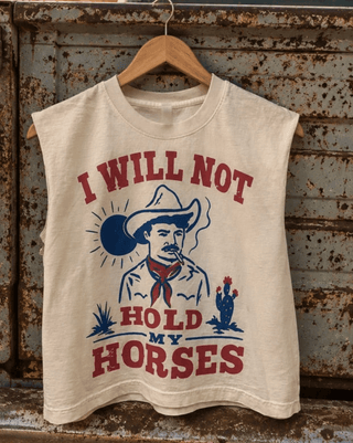 I Will Not Hold My Horses Boxy Midriff Top - The Edit LLC