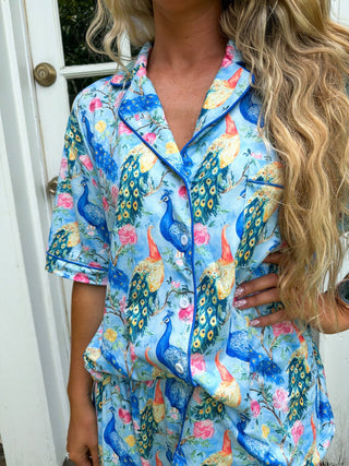 IN THE GARDEN LUXE PJ SETS PEACOCK - The Edit LLC