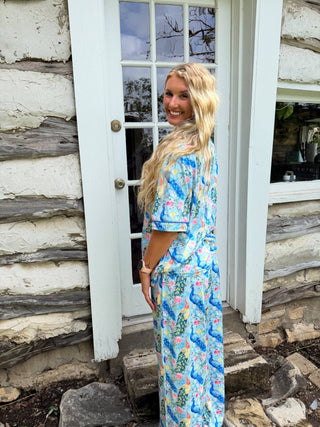 IN THE GARDEN LUXE PJ SETS PEACOCK - The Edit LLC