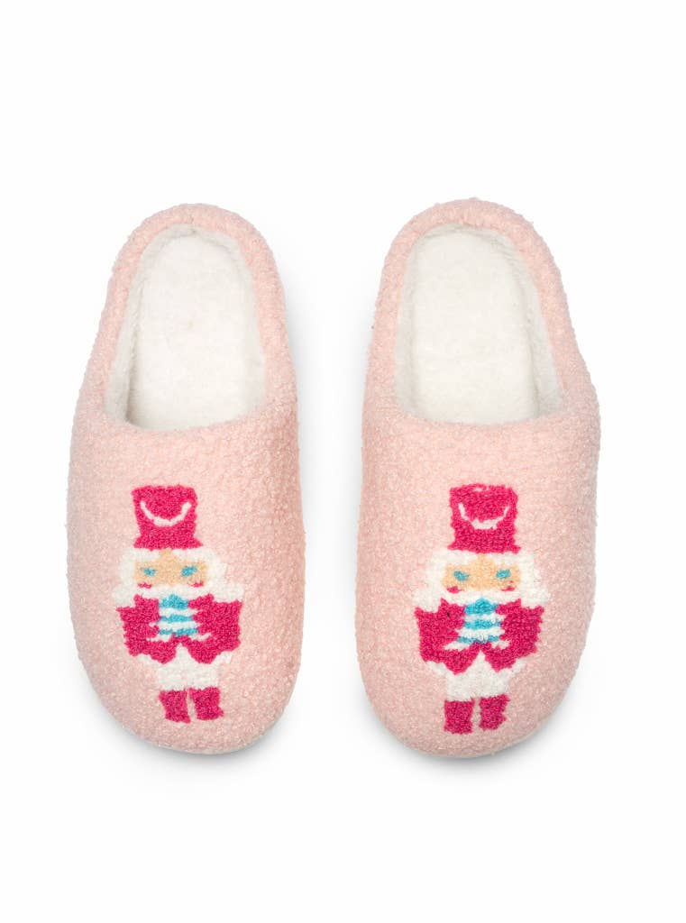 Indoor / Outdoor Slippers - Holiday - Nutcracker - Pink: S/M - The Edit LLC