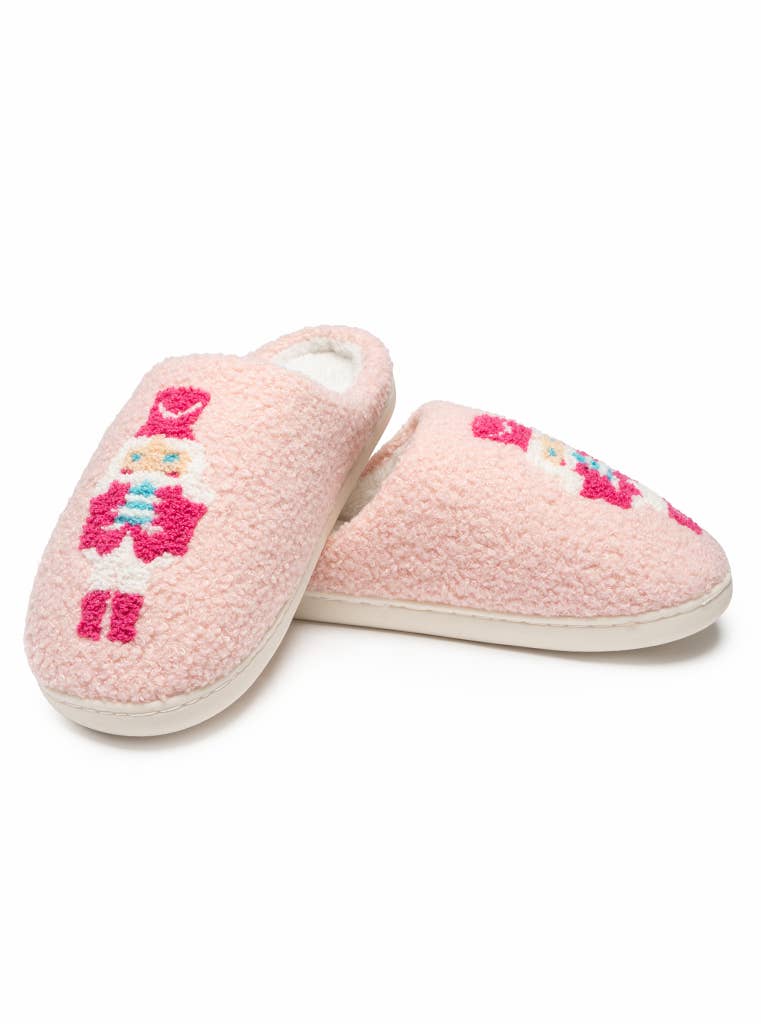 Indoor / Outdoor Slippers - Holiday - Nutcracker - Pink: S/M - The Edit LLC